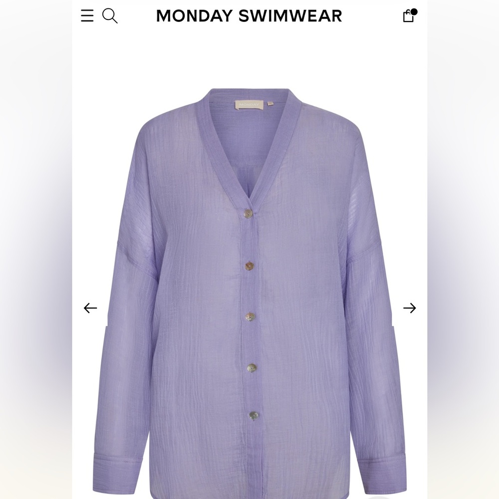 Monday Swimwear Purple Tunic Button-Up Shirt